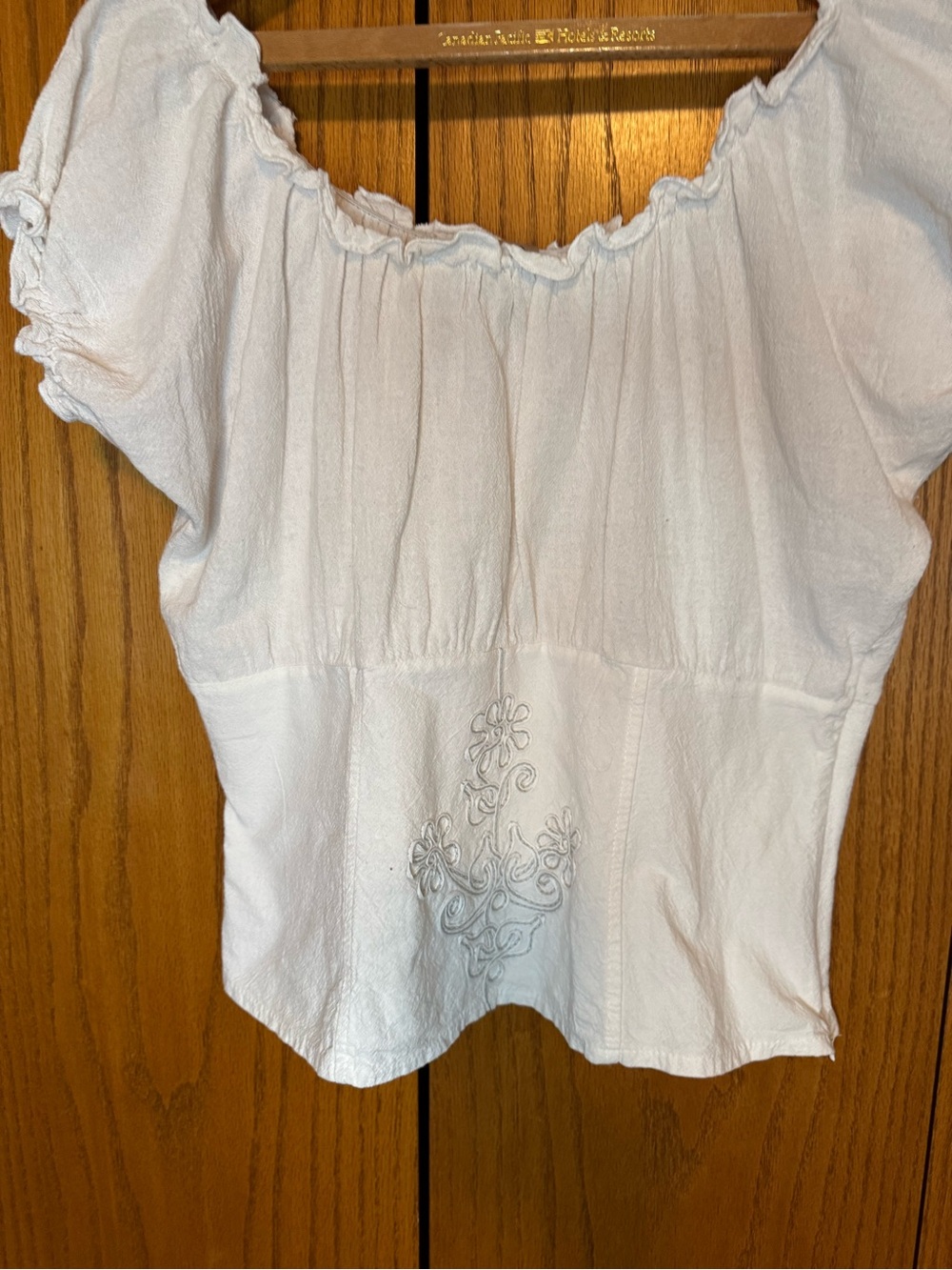 Mexico Lindo 100% Cotton White Peasant Blouse